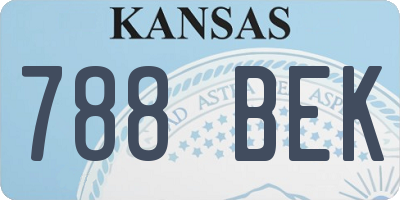 KS license plate 788BEK