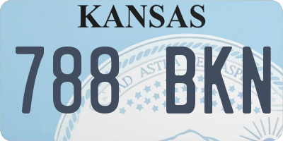 KS license plate 788BKN