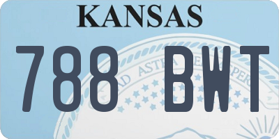 KS license plate 788BWT