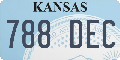 KS license plate 788DEC