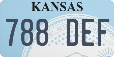 KS license plate 788DEF
