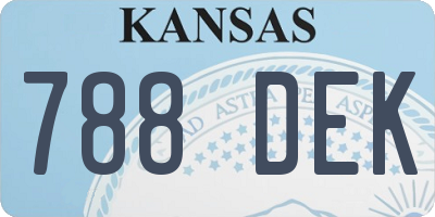 KS license plate 788DEK