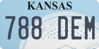 KS license plate 788DEM