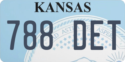KS license plate 788DET