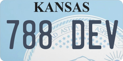 KS license plate 788DEV