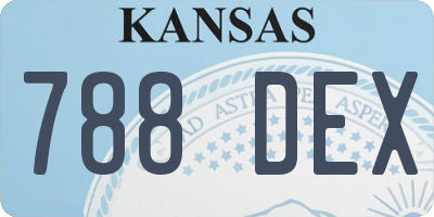 KS license plate 788DEX