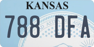 KS license plate 788DFA