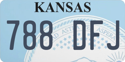 KS license plate 788DFJ