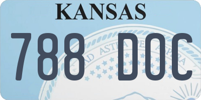 KS license plate 788DOC