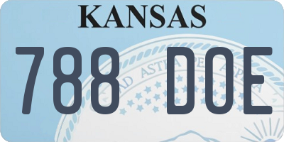 KS license plate 788DOE