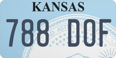KS license plate 788DOF