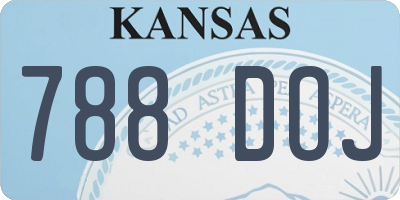 KS license plate 788DOJ