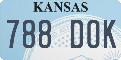 KS license plate 788DOK