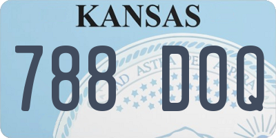 KS license plate 788DOQ
