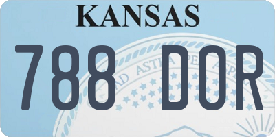 KS license plate 788DOR