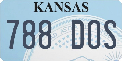 KS license plate 788DOS