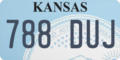 KS license plate 788DUJ