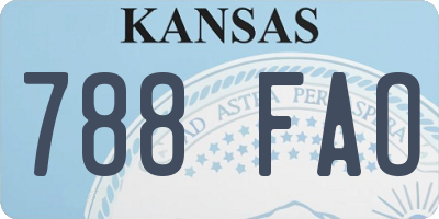 KS license plate 788FAO