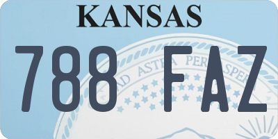 KS license plate 788FAZ