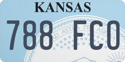 KS license plate 788FCO