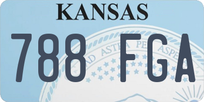 KS license plate 788FGA