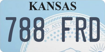 KS license plate 788FRD