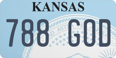 KS license plate 788GOD