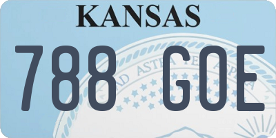 KS license plate 788GOE