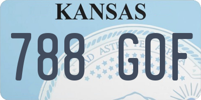 KS license plate 788GOF