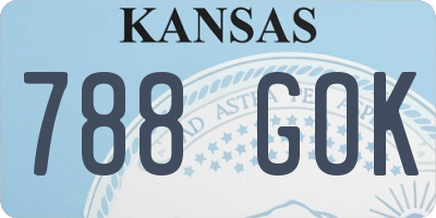 KS license plate 788GOK