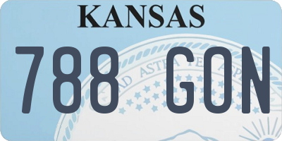 KS license plate 788GON
