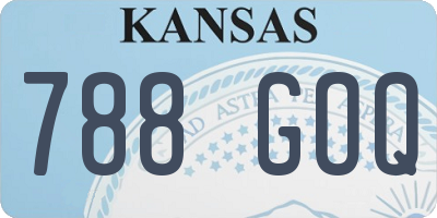 KS license plate 788GOQ