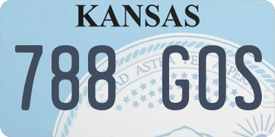 KS license plate 788GOS