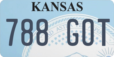 KS license plate 788GOT