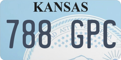 KS license plate 788GPC