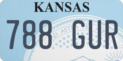 KS license plate 788GUR