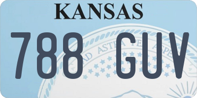 KS license plate 788GUV