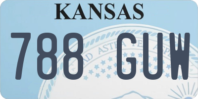 KS license plate 788GUW