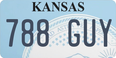 KS license plate 788GUY