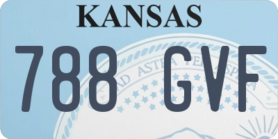 KS license plate 788GVF