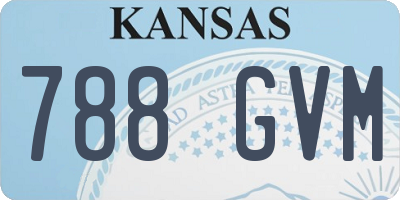KS license plate 788GVM