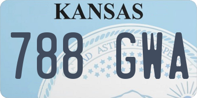 KS license plate 788GWA