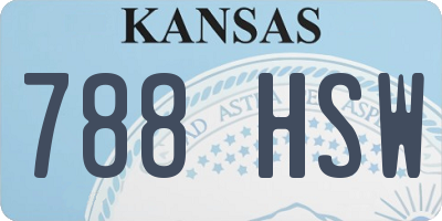 KS license plate 788HSW