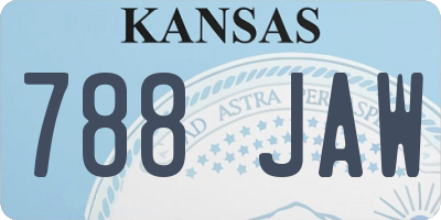KS license plate 788JAW