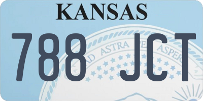 KS license plate 788JCT