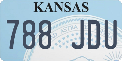 KS license plate 788JDU