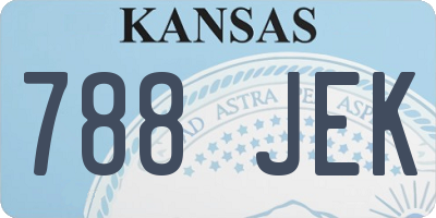 KS license plate 788JEK