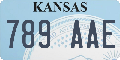 KS license plate 789AAE