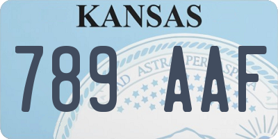 KS license plate 789AAF