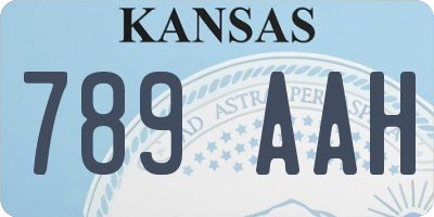 KS license plate 789AAH